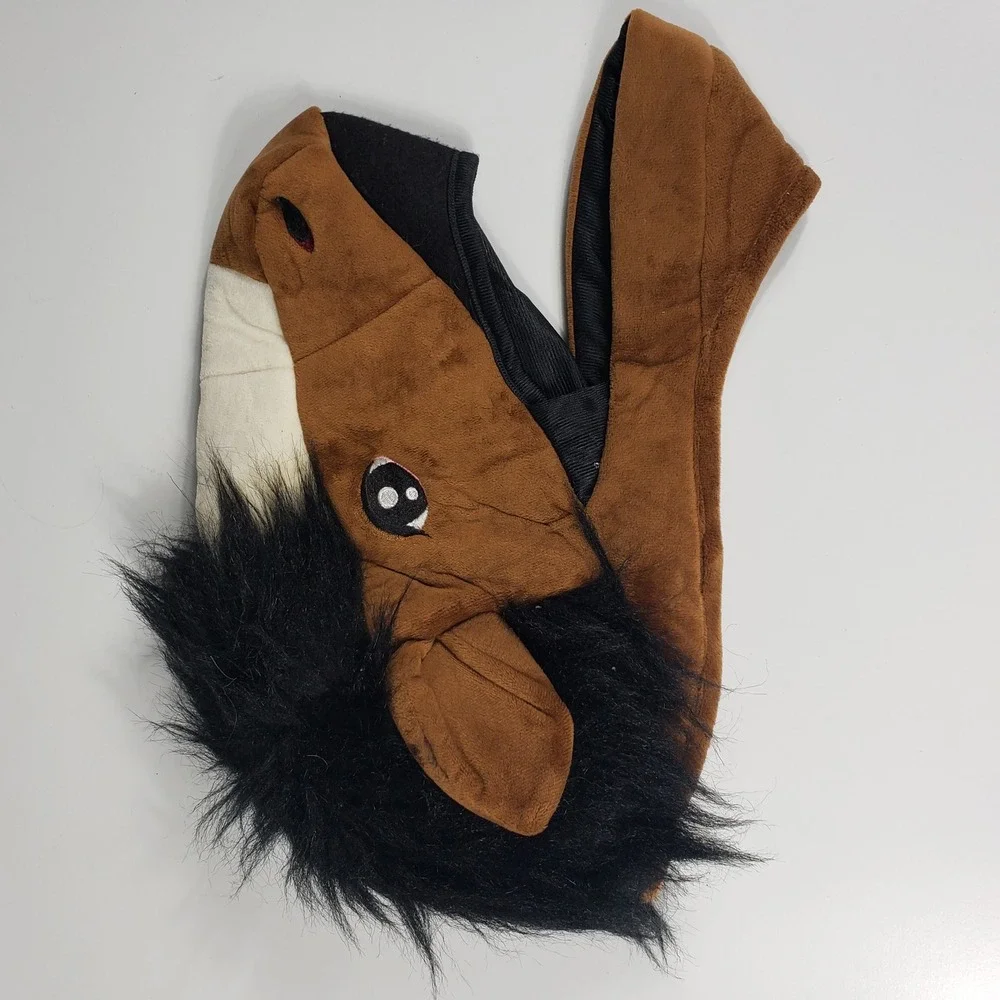 elope‎ Unisex Costume Horse Plush Hat One Size Brown Farm Animal Cosplay PA-101
